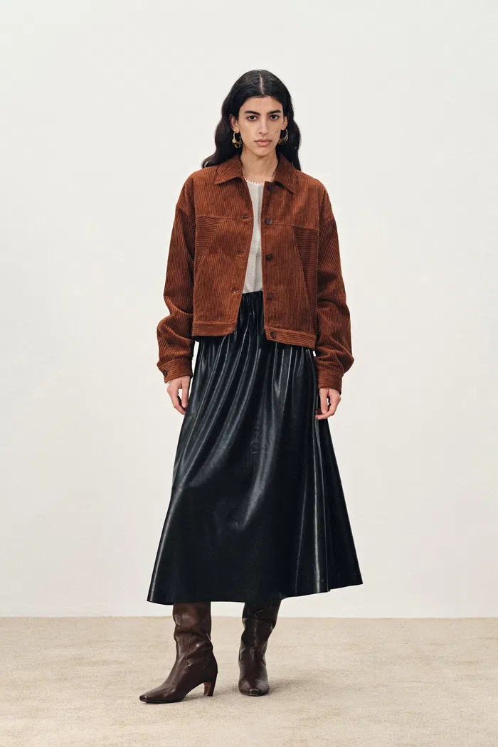 Aaliyah Dropped Shoulder Jacket in Corduroy Cotton - Image 2