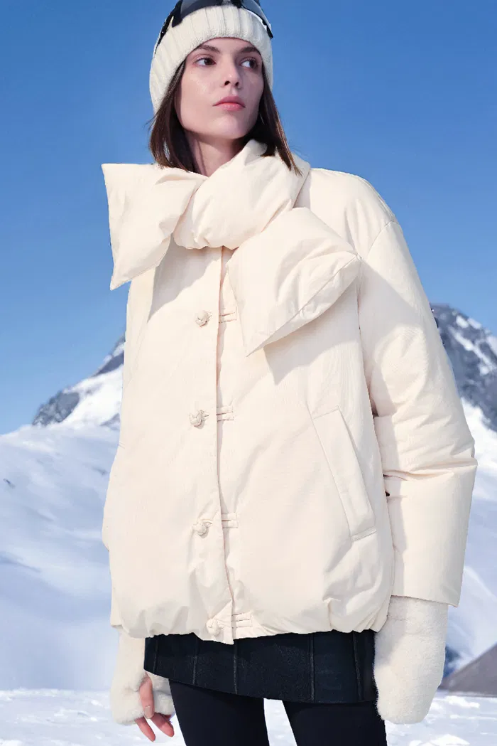 Adrija Water-Repellent Convertible Duck Down Puffer Coat in Lightweight High Density Fabric - Image 4