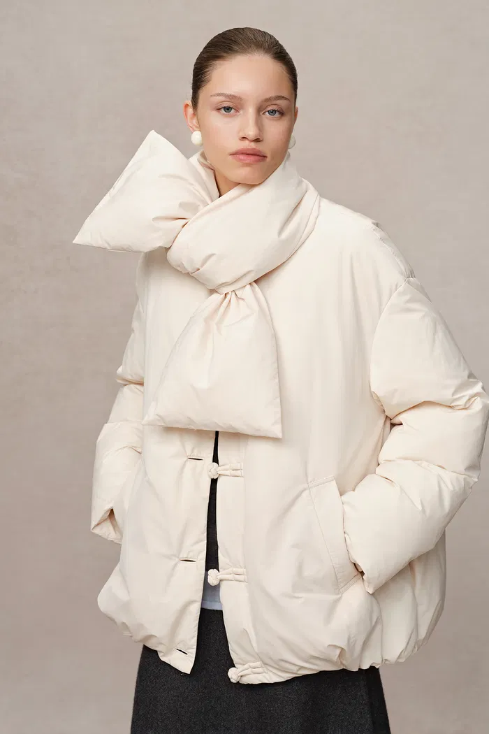 Adrija Water-Repellent Convertible Duck Down Puffer Coat in Lightweight High Density Fabric - Image 8