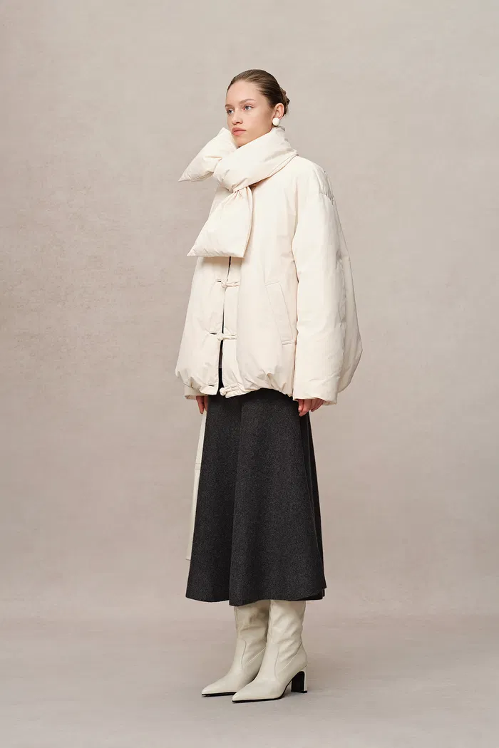 Adrija Water-Repellent Convertible Duck Down Puffer Coat in Lightweight High Density Fabric - Image 9