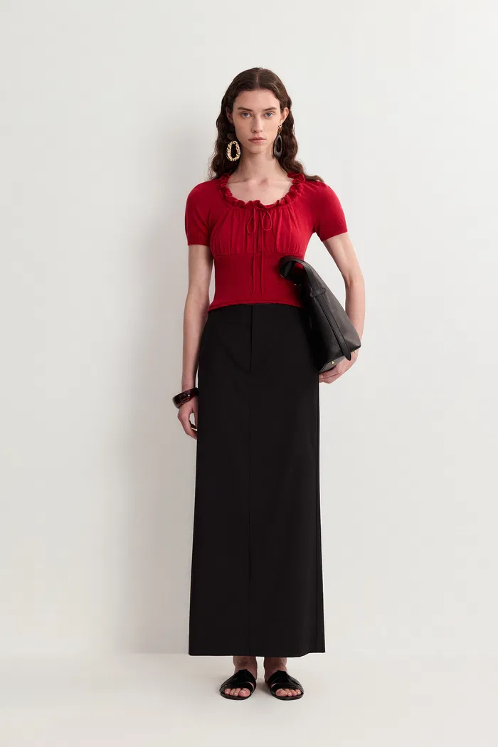 Aikena Crocheted Top in Cotton Knit - Image 3