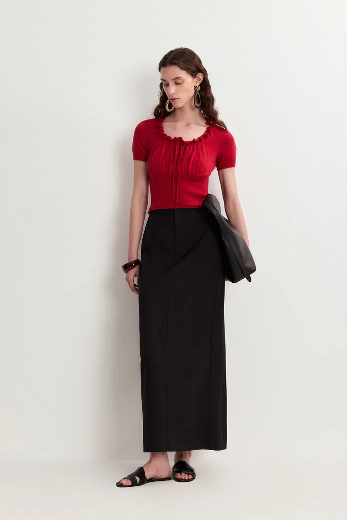 Aikena Crocheted Top in Cotton Knit - Image 4