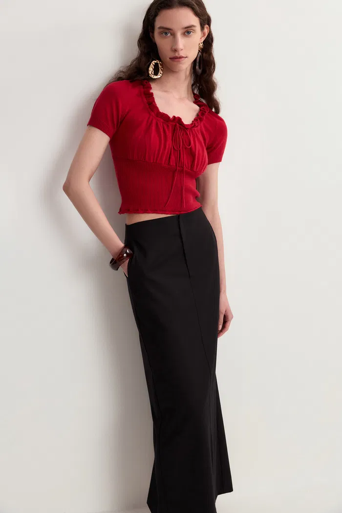 Aikena Crocheted Top in Cotton Knit - Image 9