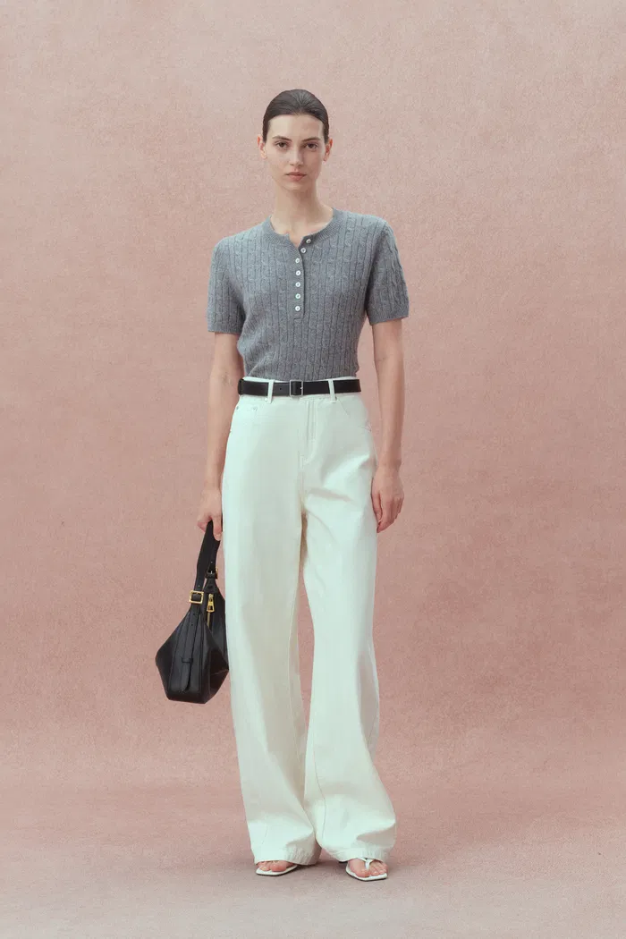 Akari Barrel Leg Jeans in Cotton Denim - Image 9