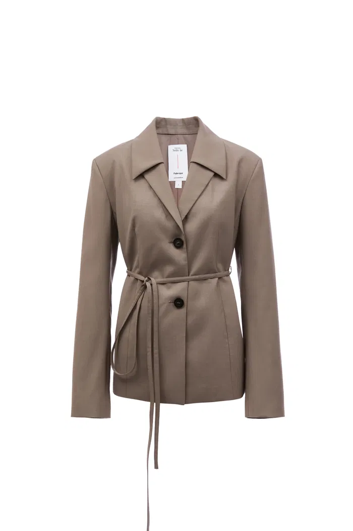 Alba Belted Blazer in Wool Blend - Image 10