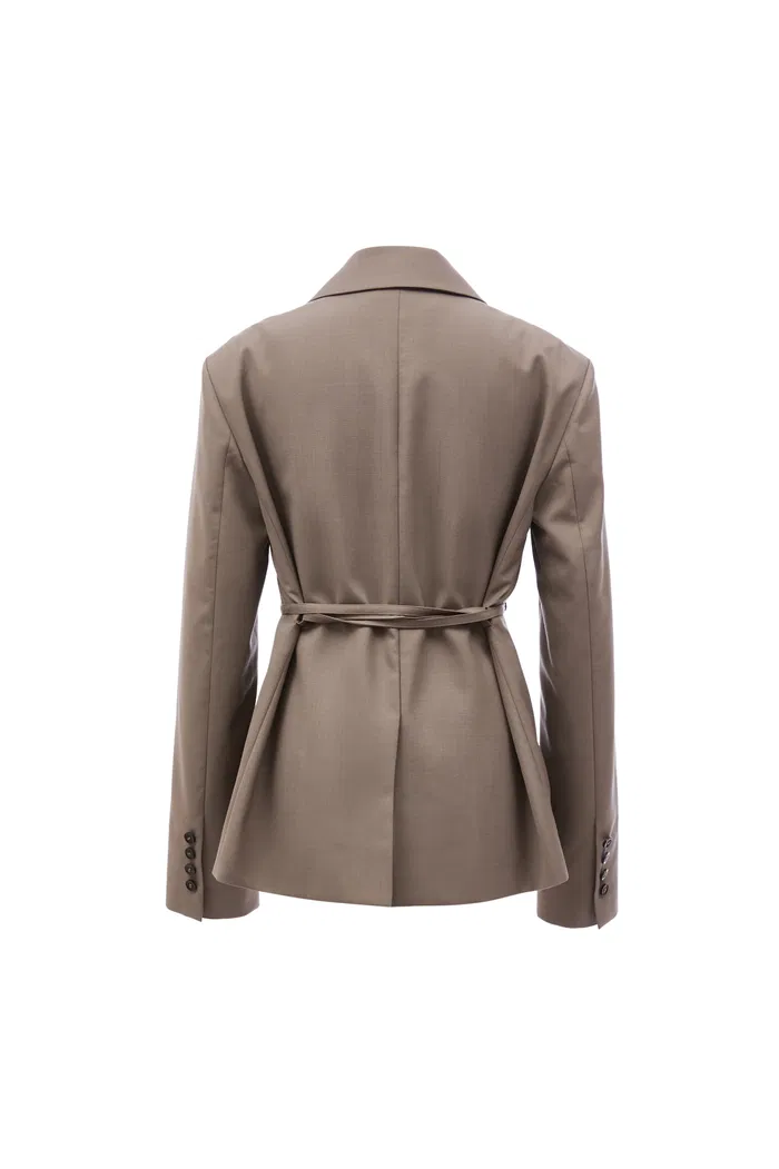 Alba Belted Blazer in Wool Blend - Image 11