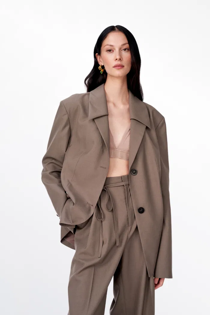 Alba Belted Blazer in Wool Blend - Image 2