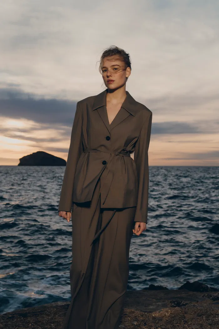 Alba Belted Blazer in Wool Blend - Image 3