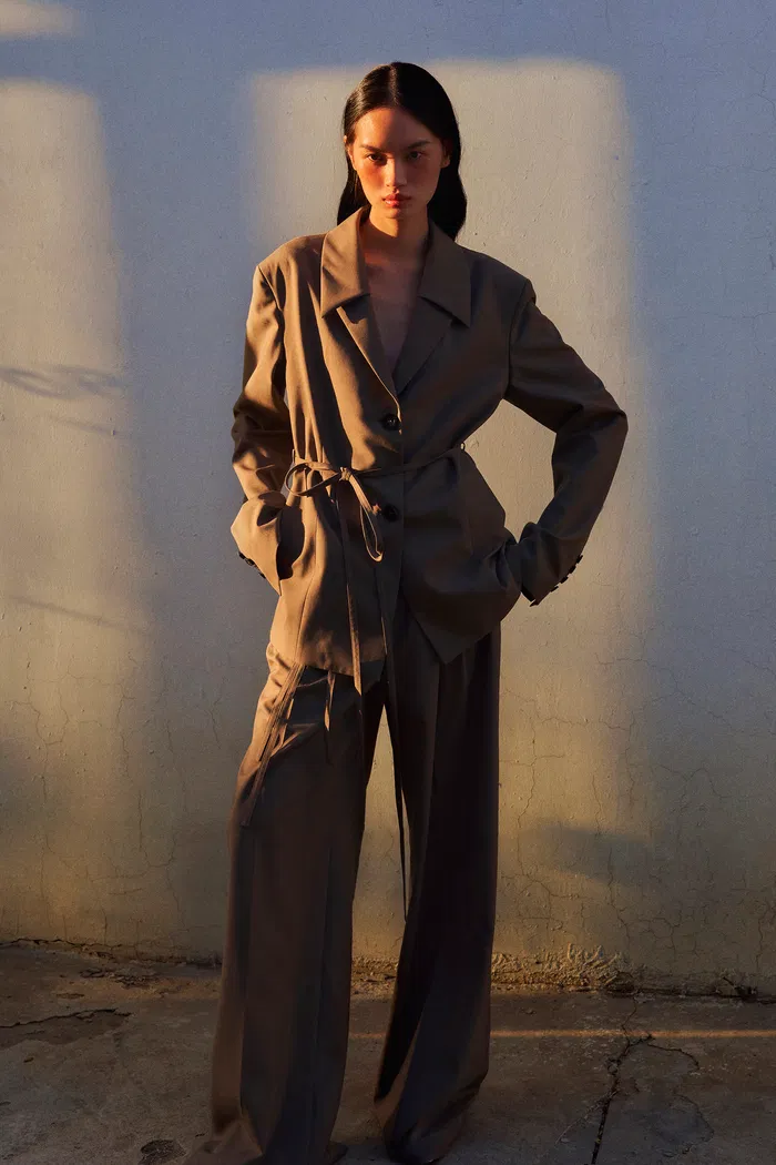Alba Belted Blazer in Wool Blend - Image 7