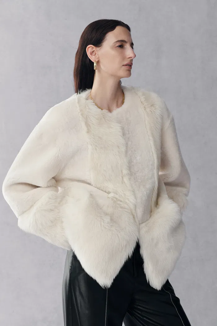 Alex Patchwork Fur Coat in Toscana Sheepskin and Australian Lamb Fur - Image 4