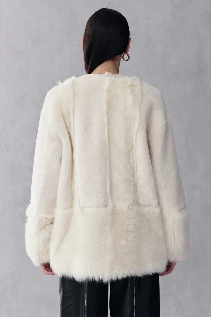 Alex Patchwork Fur Coat in Toscana Sheepskin and Australian Lamb Fur - Image 5
