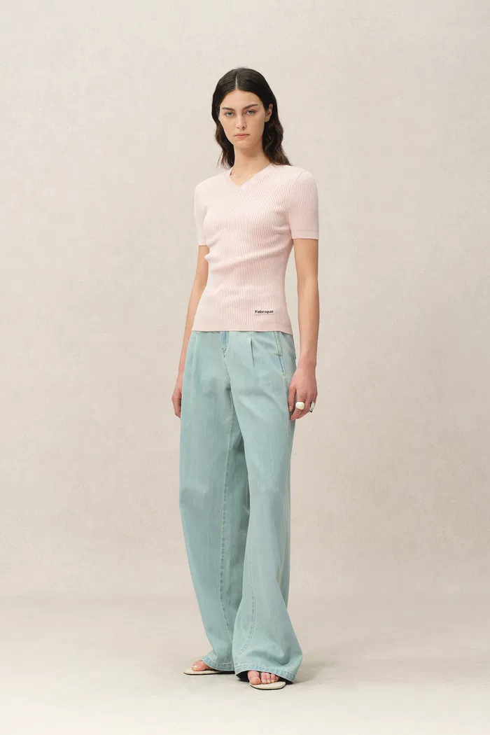 Alexa V Neck Short Sleeve Sweater - Image 3