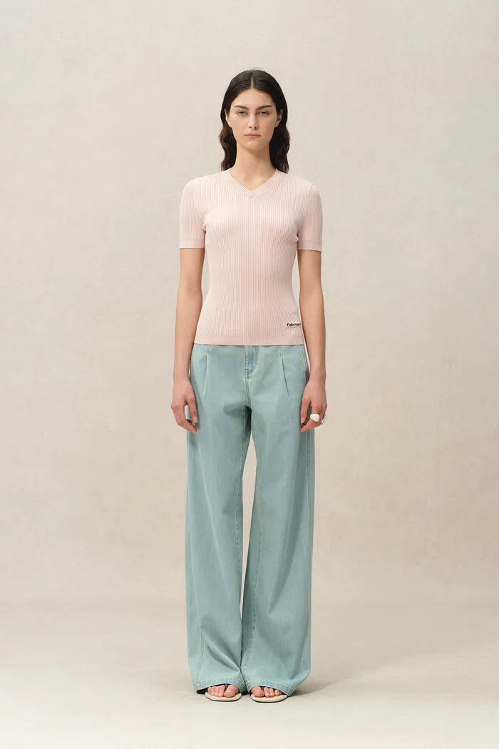 Alexa V Neck Short Sleeve Sweater - Image 5