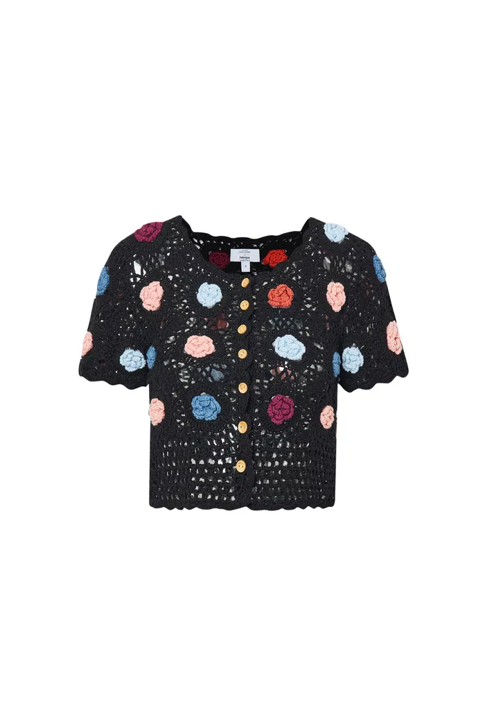Alice Handcrafted Flora Crochet Top in Cotton Knit - Image 10