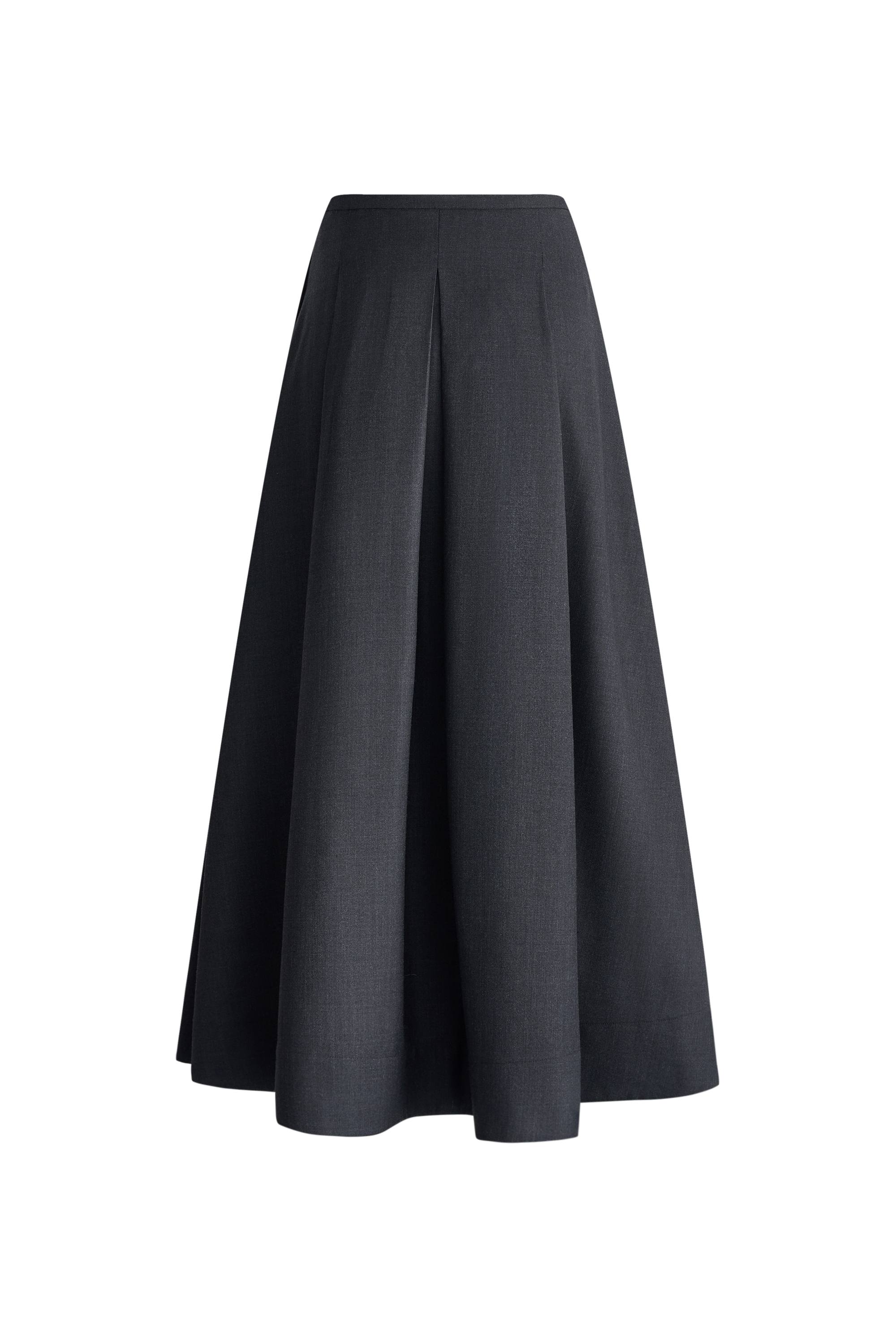 Alina Flared Skirt in Fine Twill Blend - Image 9