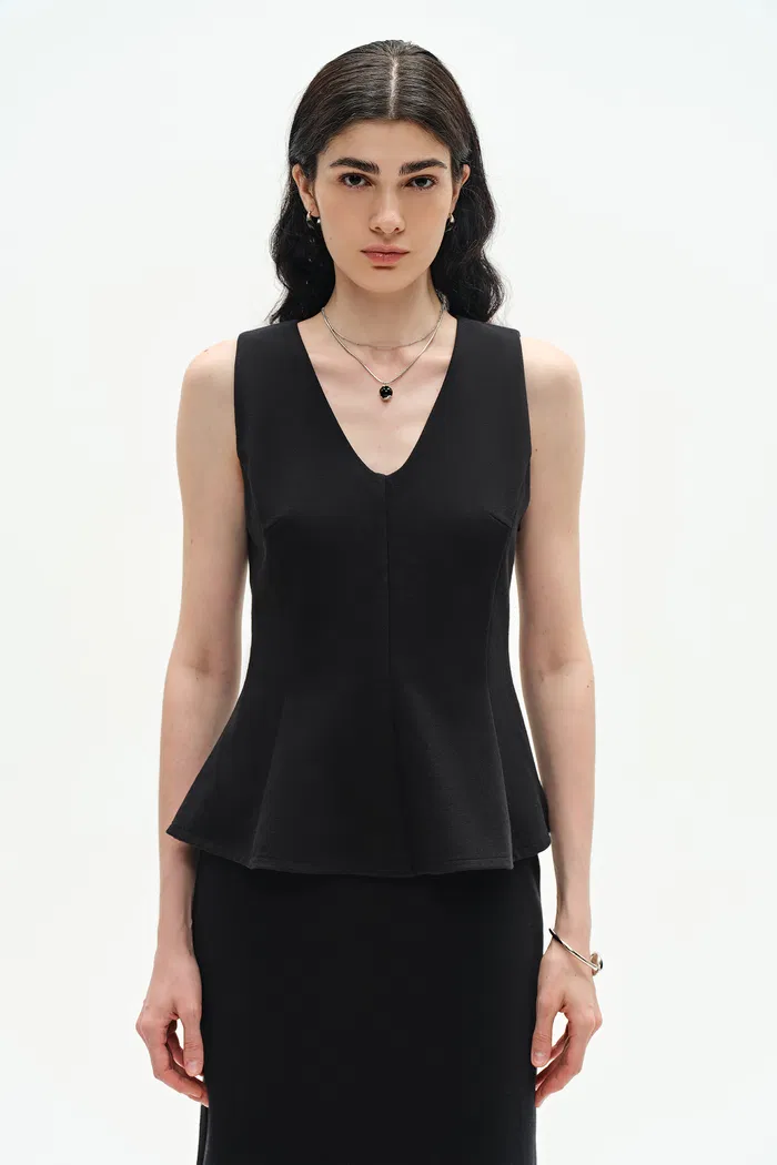 Alina Sculpted Sleeveless Top in Cotton Blend - Image 5