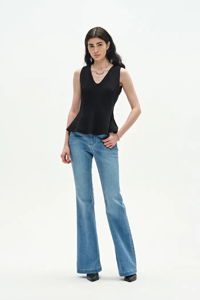 Alina Sculpted Sleeveless Top in Cotton Blend - Image 8