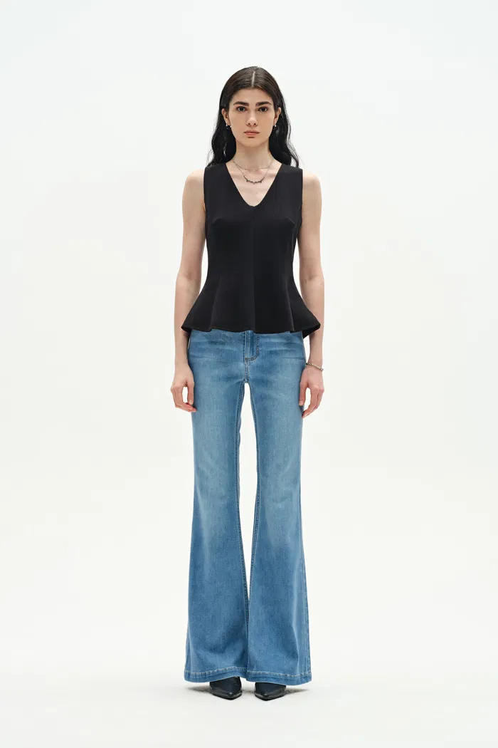 Alina Sculpted Sleeveless Top in Cotton Blend - Image 9