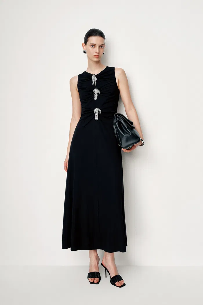 Alisa Sleeveless Dress in Stretch Knit Jersey - Image 3