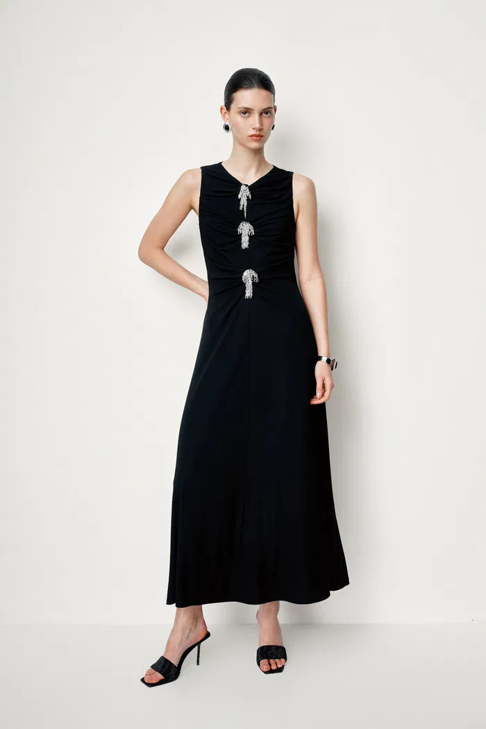 Alisa Sleeveless Dress in Stretch Knit Jersey - Image 4