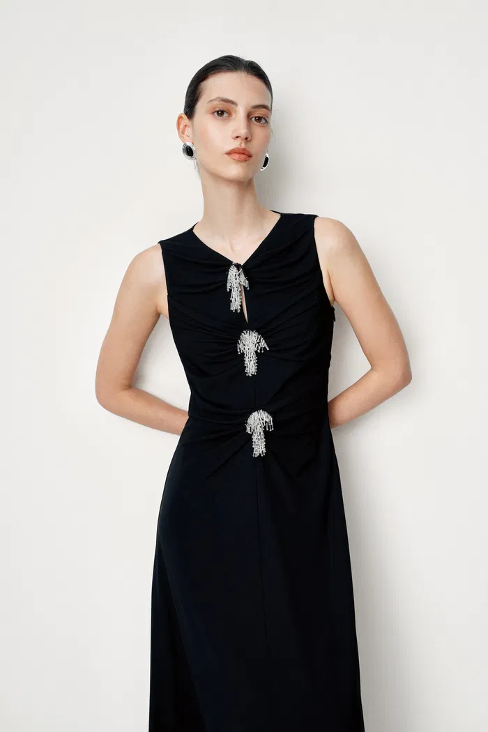 Alisa Sleeveless Dress in Stretch Knit Jersey - Image 5