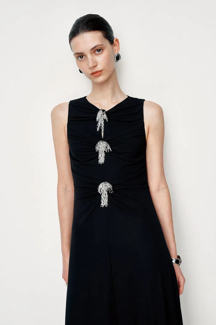 Alisa Sleeveless Dress in Stretch Knit Jersey - Image 6