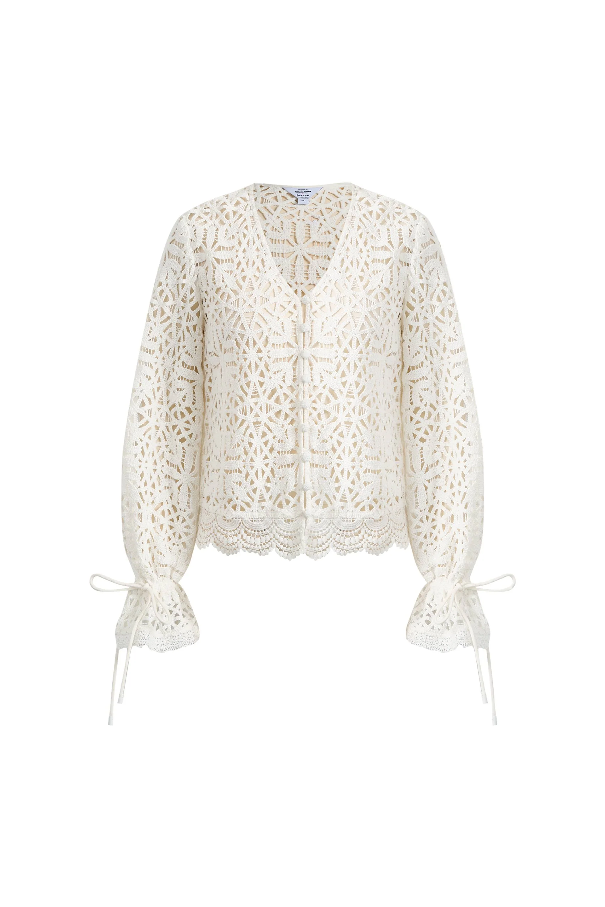 Amara Openwork V neck Cardigan in Cotton Yarn - Image 7