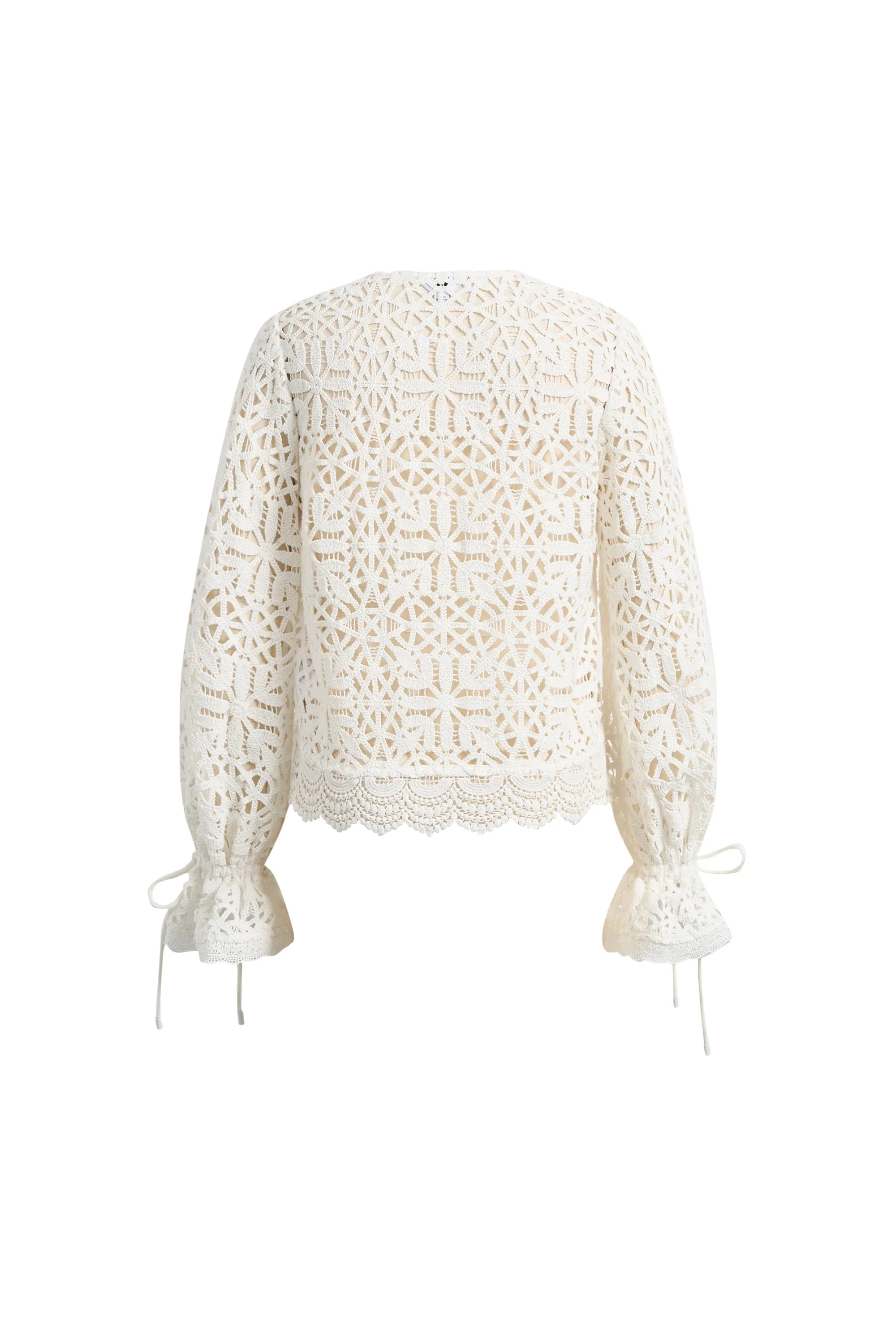 Amara Openwork V neck Cardigan in Cotton Yarn - Image 8