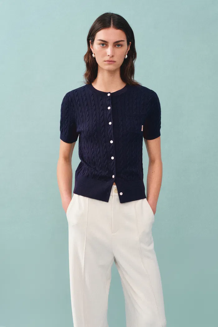 Amber Round Neck Buttoned Top - Image 2