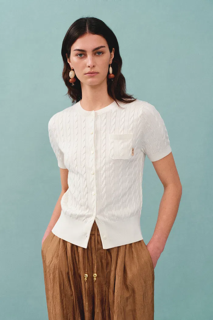 Amber Round Neck Buttoned Top - Image 2