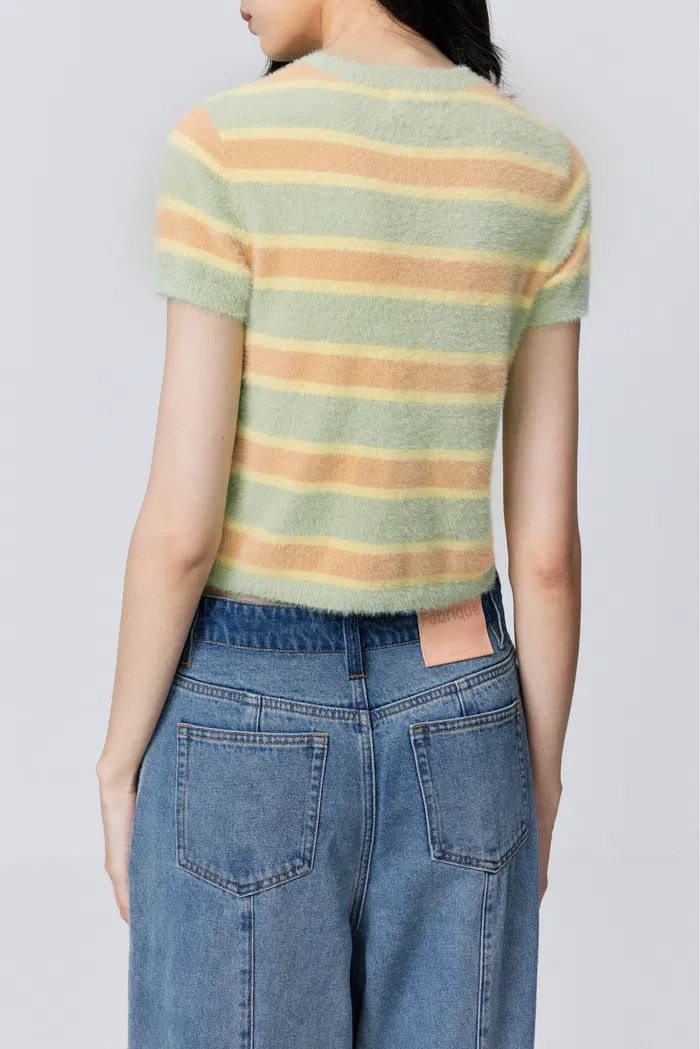 Amber Striped Short Knit Top - Image 6