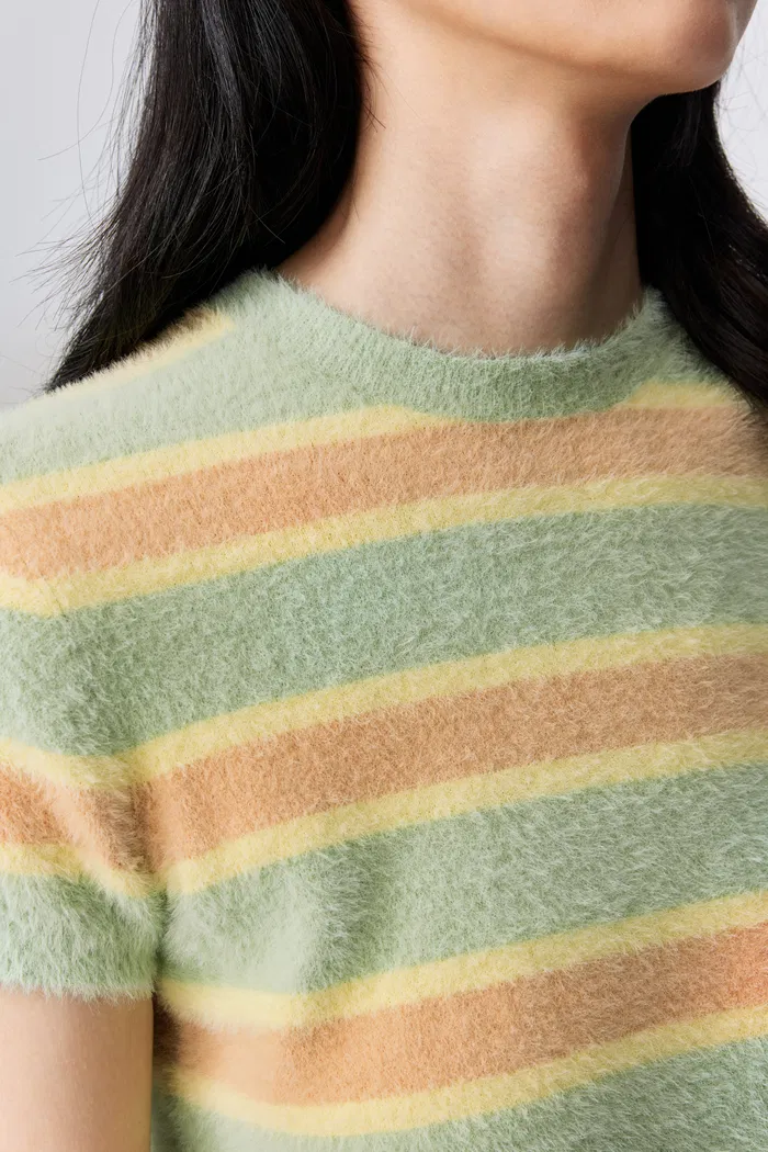 Amber Striped Short Knit Top - Image 7