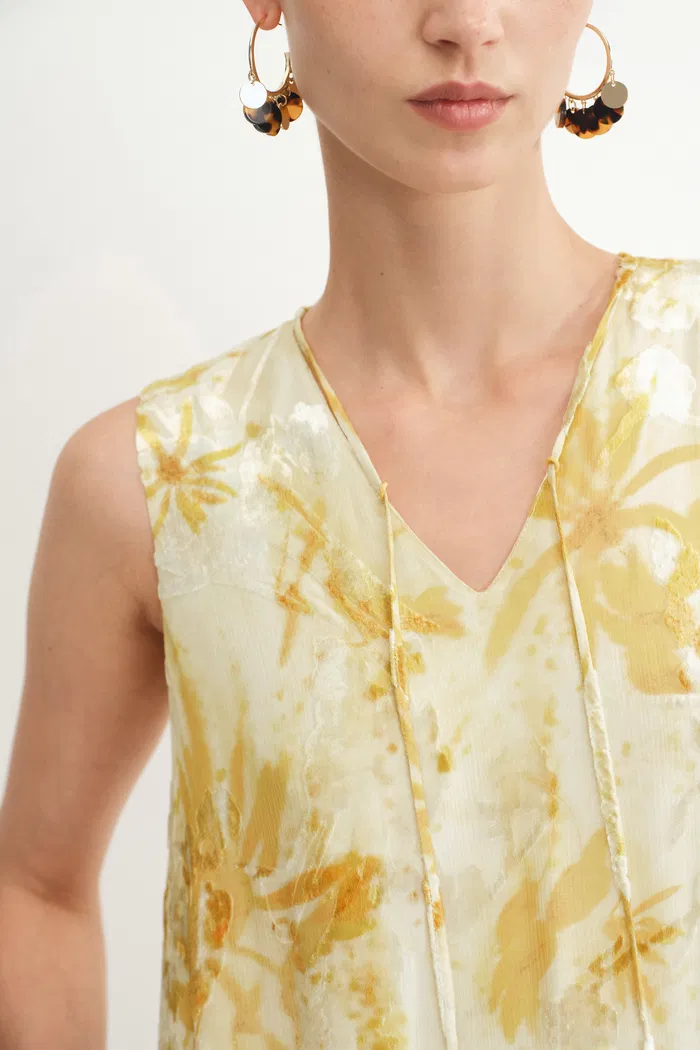 Amelia Sleeveless Maxi Dress in Burnout Silk Georgette - Image 8