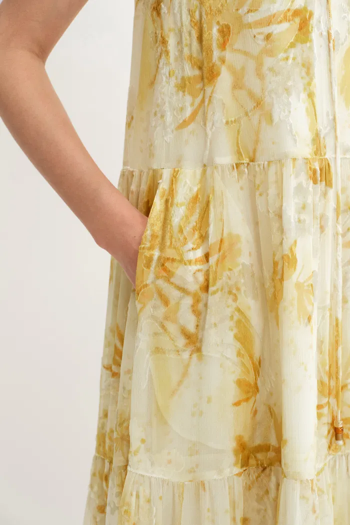 Amelia Sleeveless Maxi Dress in Burnout Silk Georgette - Image 9