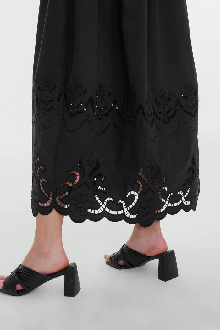 Amy Embroidered Dress in Mulberry Silk Blend - Image 2