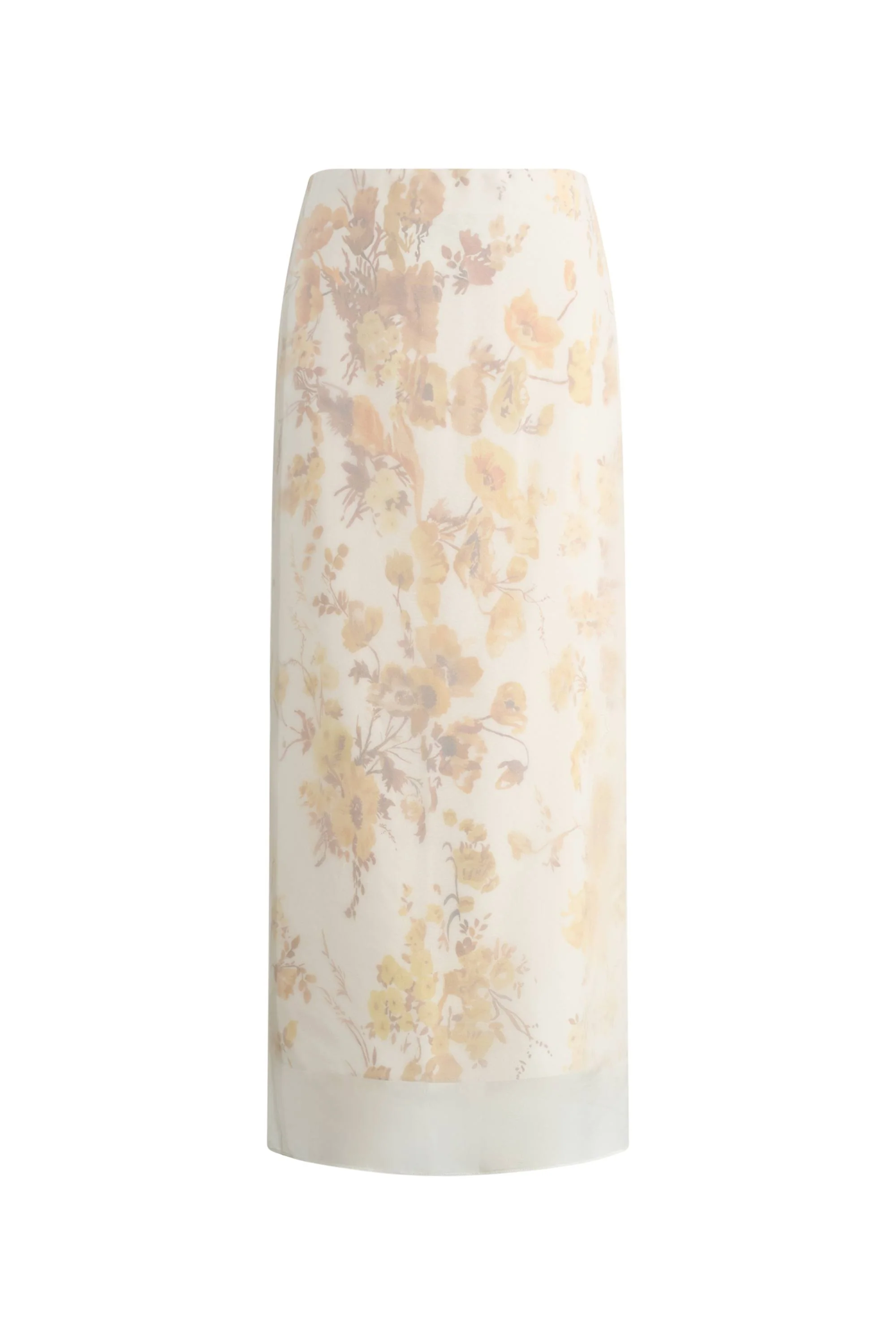 Aniyah Hand Painted Poppies Maxi Skirt in Double-Layer Silk - Image 9