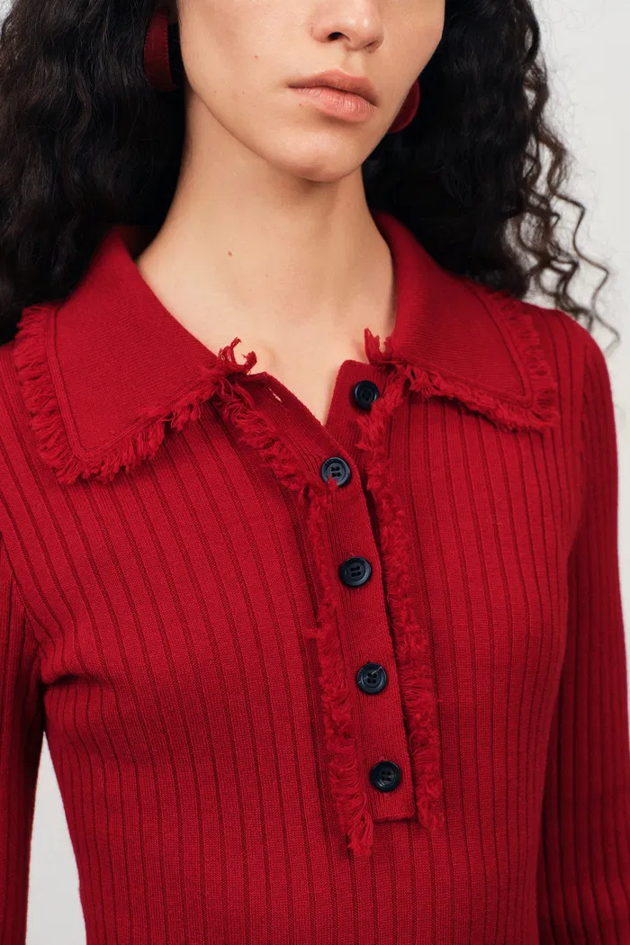 Anja Long Sleeve Dress in Merino Wool Knit - Image 5