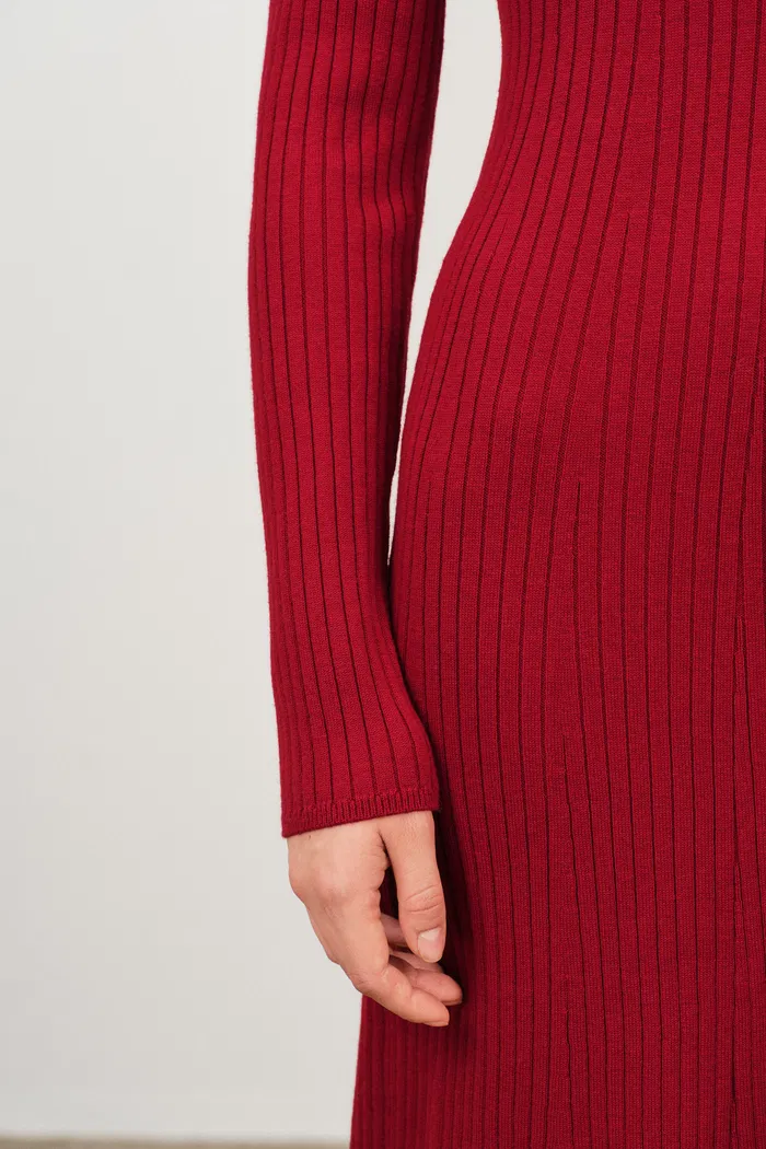 Anja Long Sleeve Dress in Merino Wool Knit - Image 6