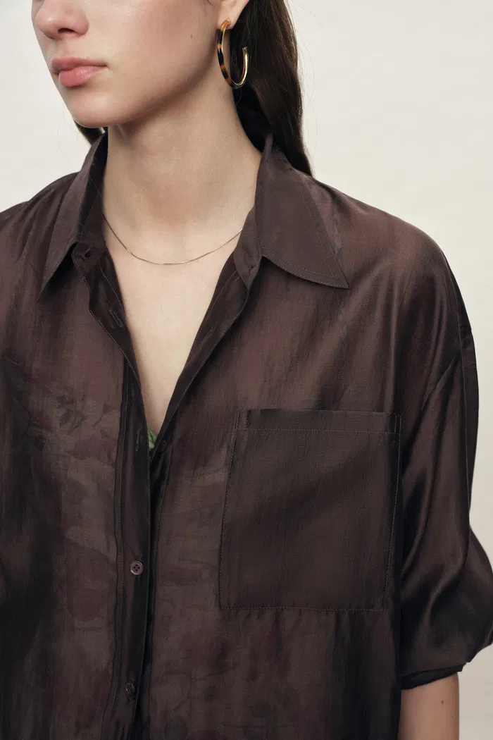 Anja Loose Fit Shirt in Lustrous Organza Silk - Image 4