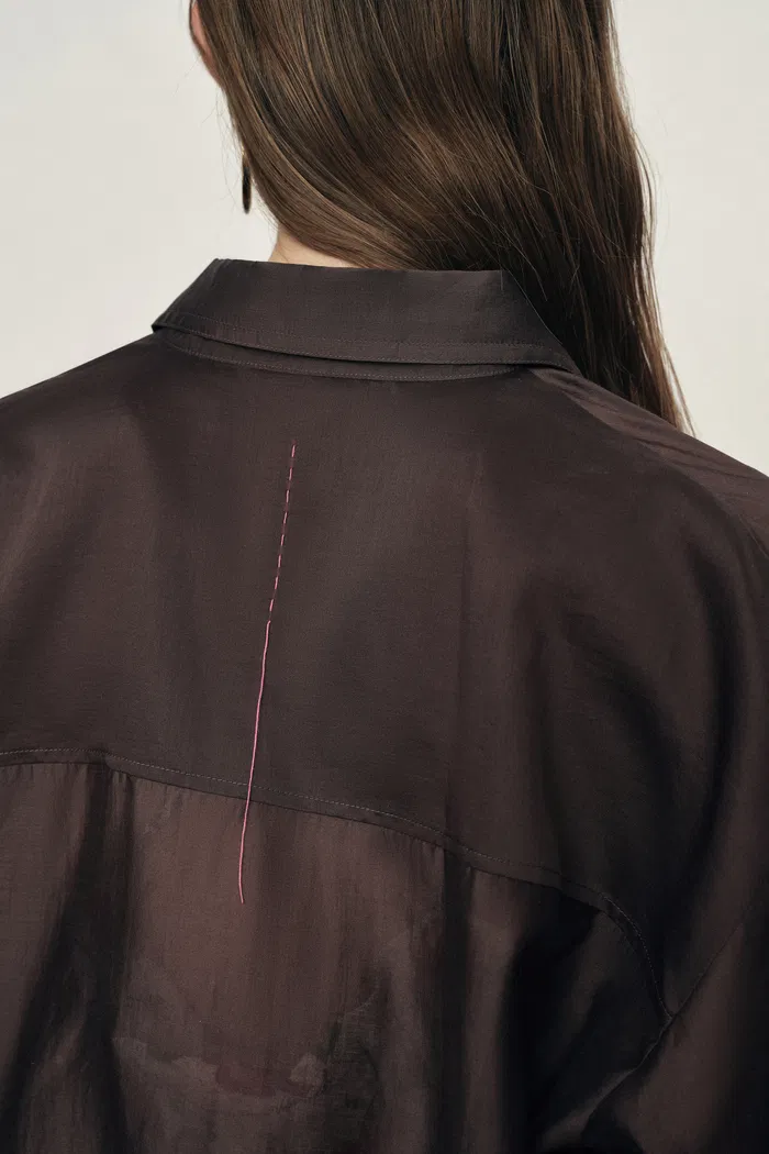 Anja Loose Fit Shirt in Lustrous Organza Silk - Image 5