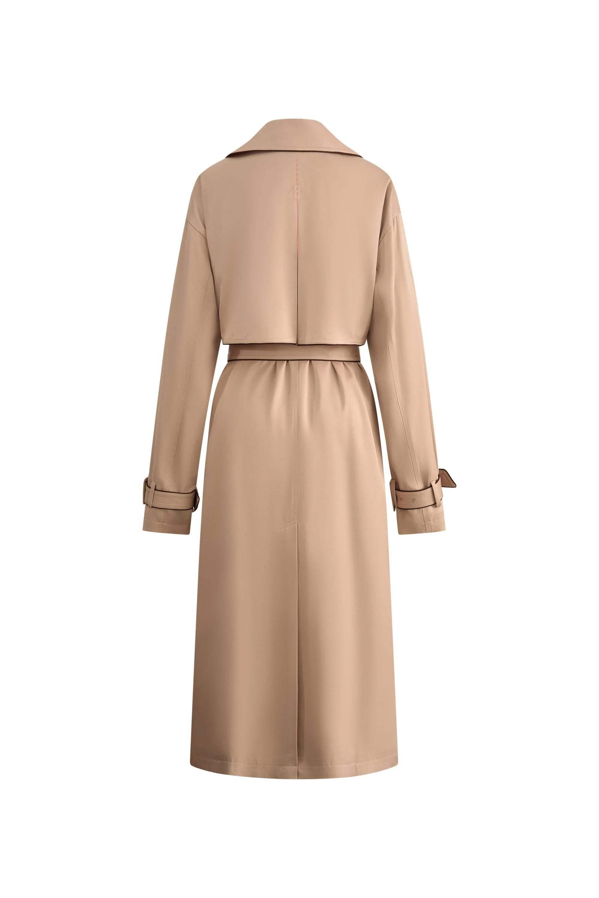 Anjea Convertible Double Breasted Trench Coat in Acetate-Wool Blend - Image 10