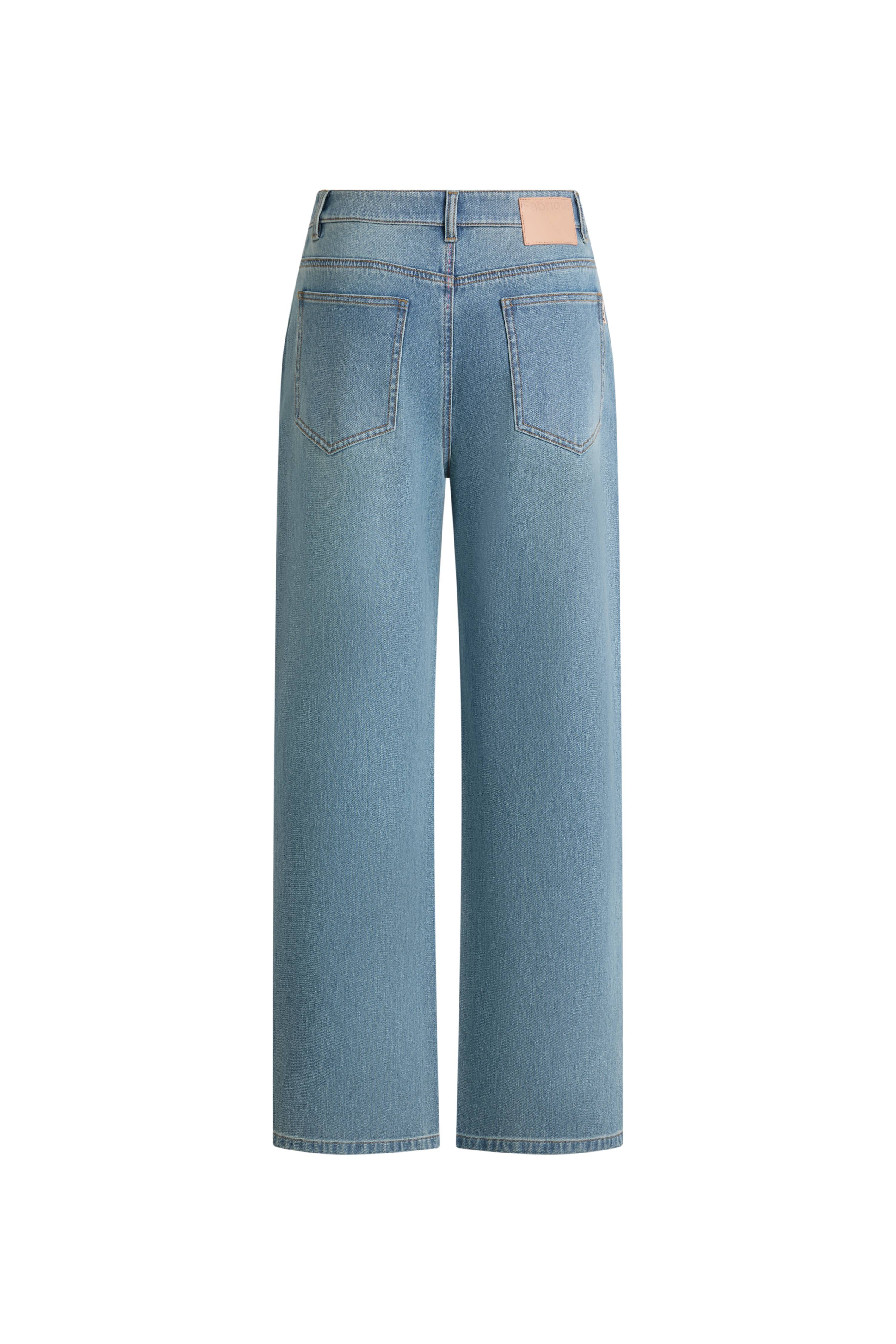 Annette Embroidered Crystal Embellished Dandelion Cropped Straight Leg Jeans in Stretch Cotton Denim - Image 7