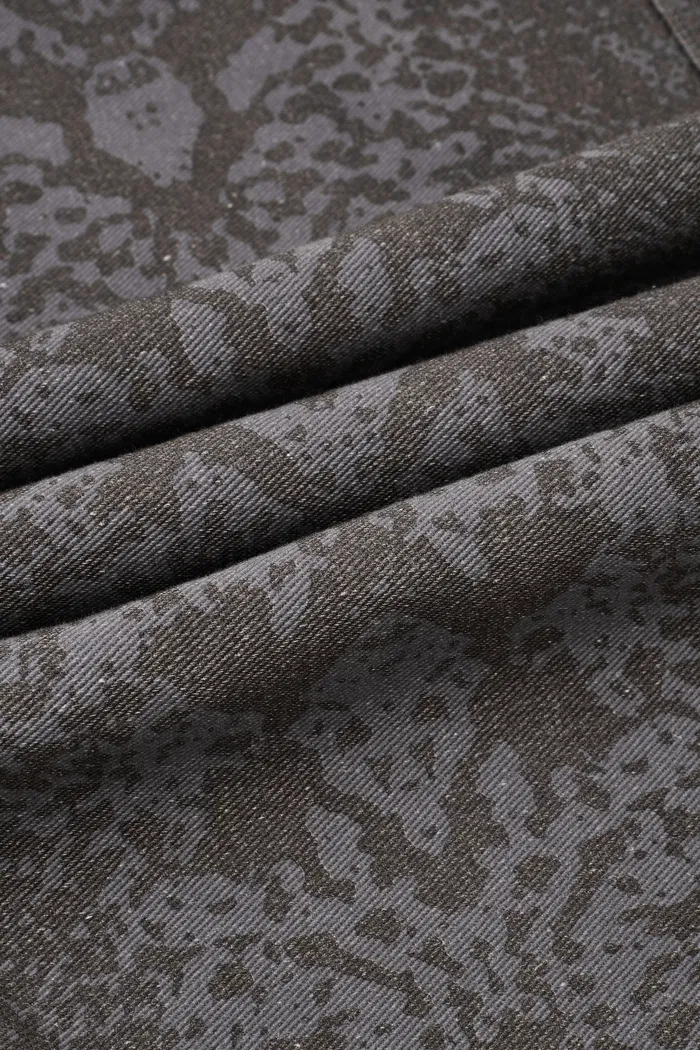Antonia Snake Scale Printed Jeans in Washed Cotton Denim - Image 10