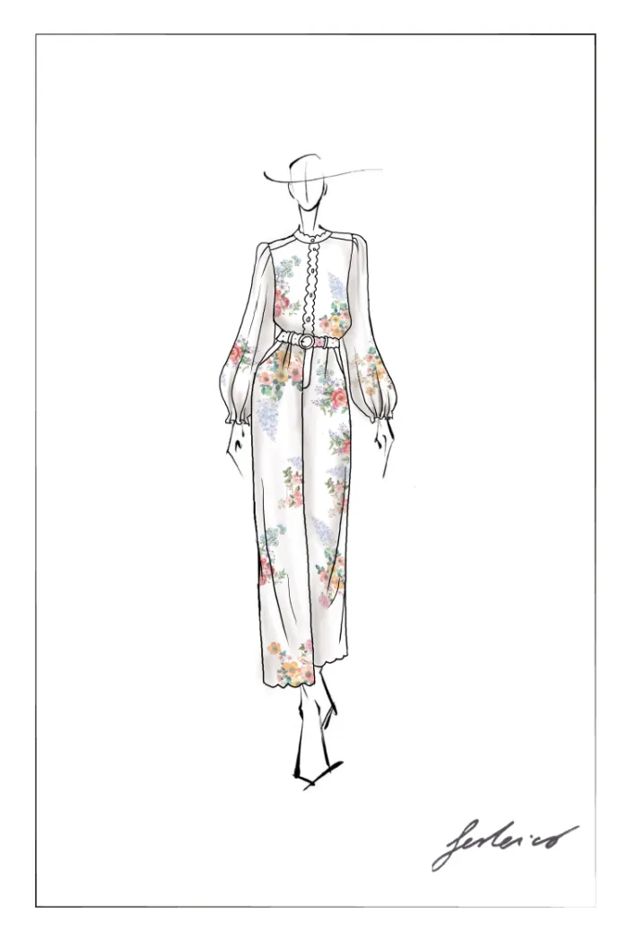 Ariel Flora Blouse and Pant Matching Set in Silk-Linen Blend - Image 10