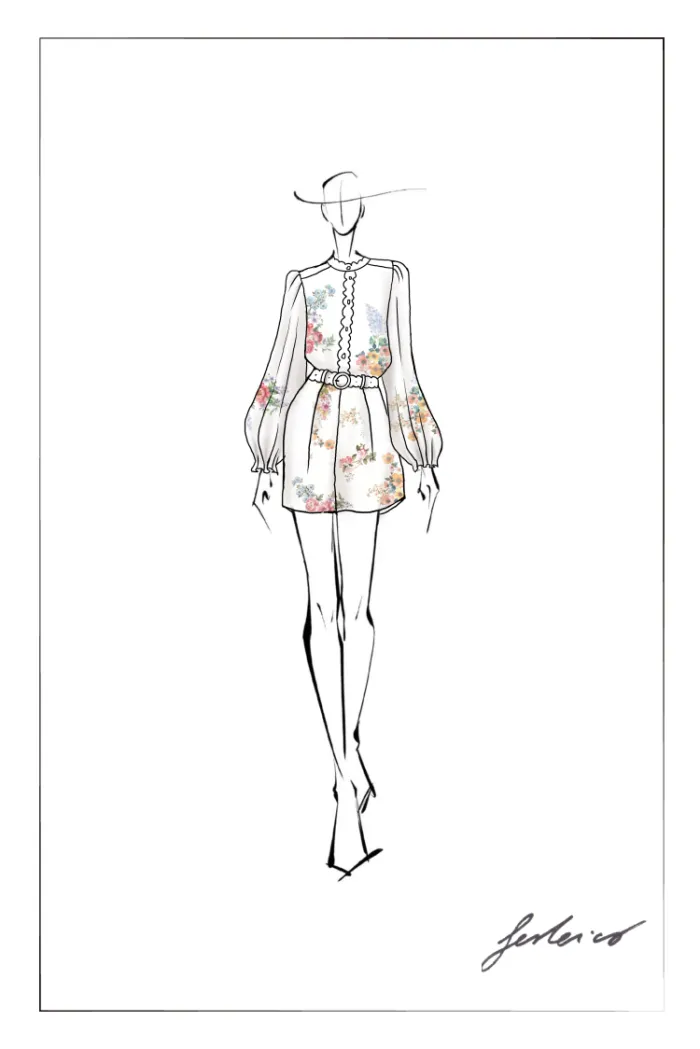 Ariel Flora Blouse and Short Matching Set in Silk-Linen Blend - Image 10