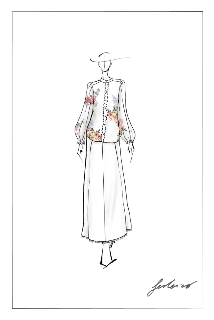 Ariel Flora Blouse in Silk-Linen Blend - Image 10