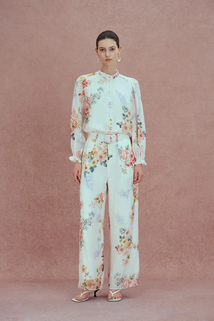 Ariel Flora Blouse in Silk-Linen Blend - Image 8