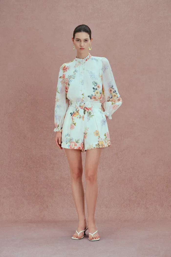 Ariel Flora Blouse in Silk-Linen Blend - Image 9