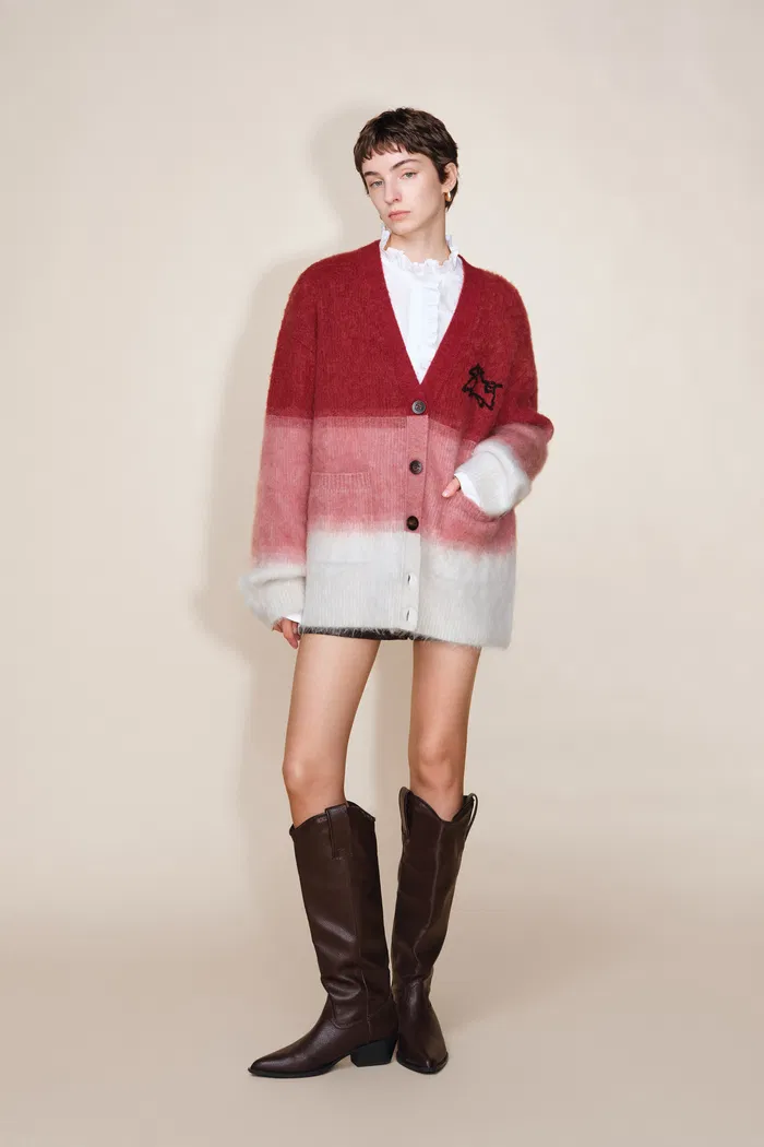 Ariel Ombre Cardigan in Merino Alpaca Blend Knit - Image 4