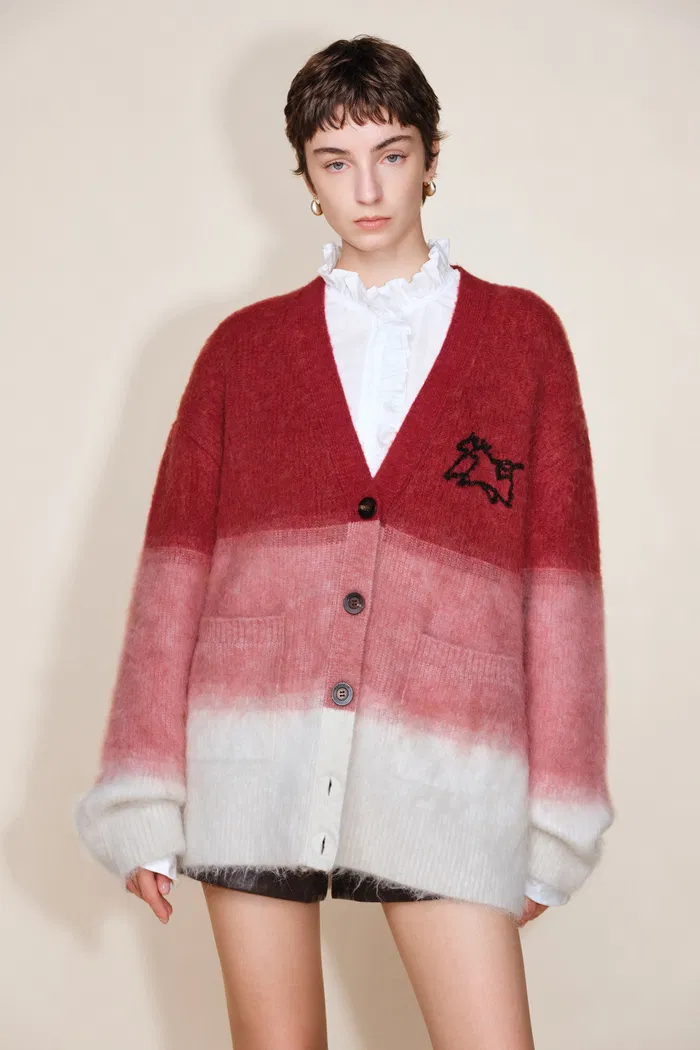 Ariel Ombre Cardigan in Merino Alpaca Blend Knit - Image 5